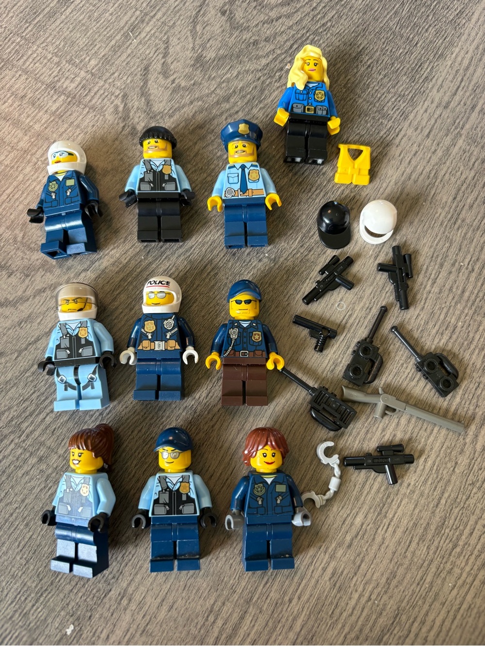 Lot of 10 Lego Minifigures Police Officers Cops Sheriff